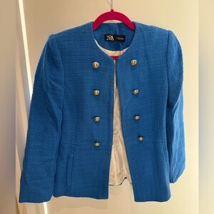 Zara Women's Royal Blue Textured Blazer
